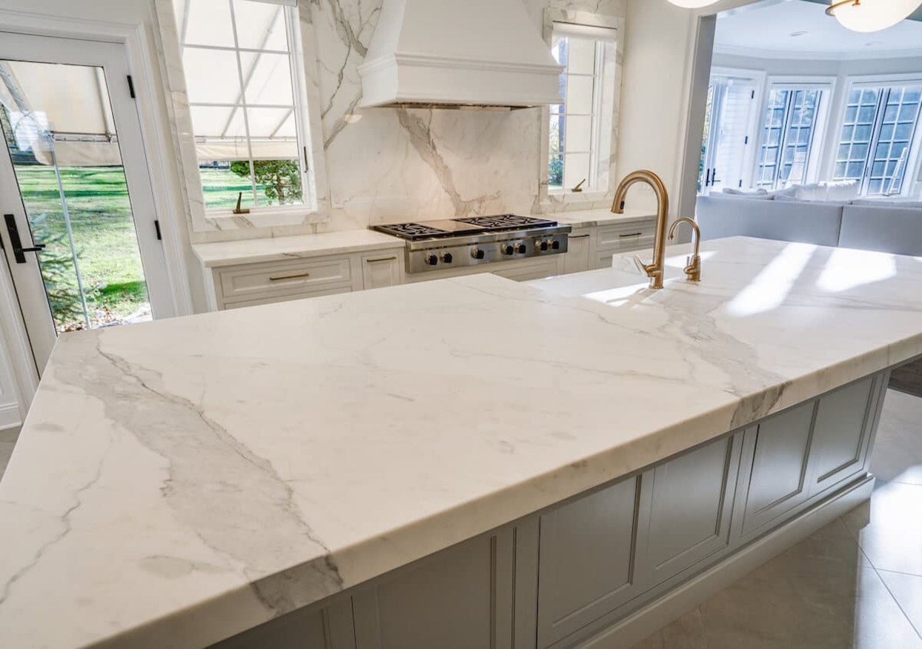 Interior remodel, marble island